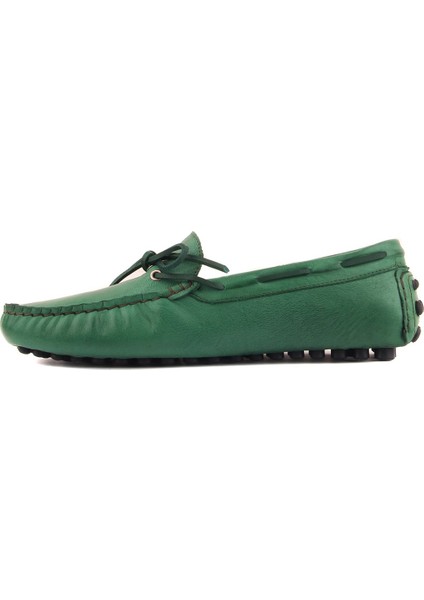 - Yeşil Deri Erkek Loafer