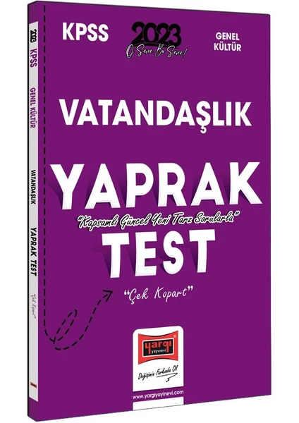 Yargı Yayınevi 2023 KPSS Vatandaşlık Çek Kopart Yaprak Test