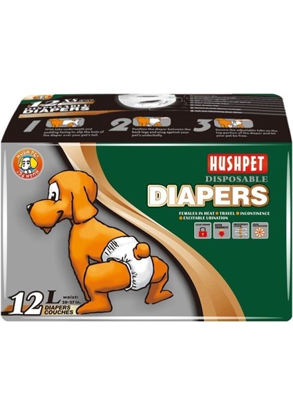 Köpek Alt Tuvalet Bezi 12 Adet Large