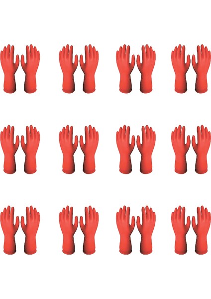 Ekonomik Latek Eldiven Ev Tipi Kırmızı No:8 12 Çift