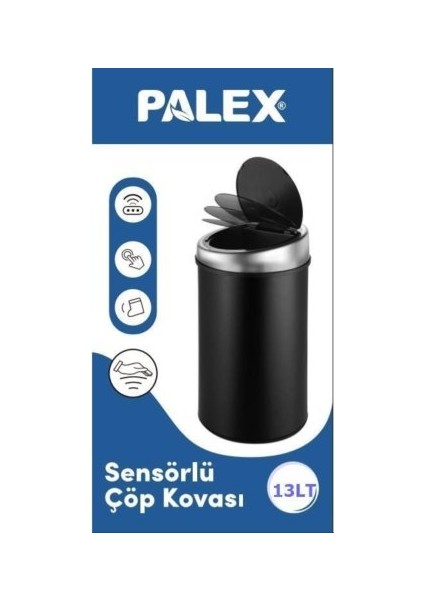 Sensörlü Çöp Kovası 13 Lt Siyah