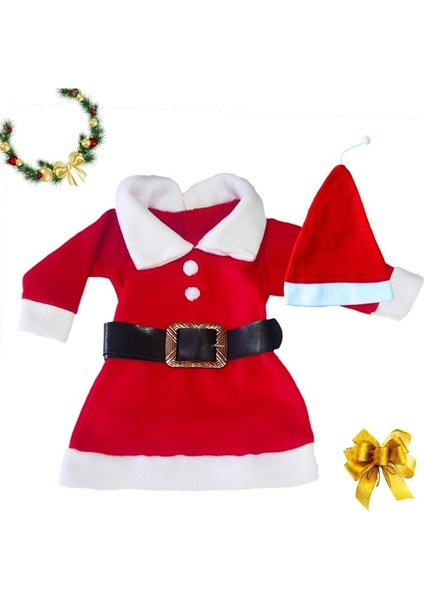 Noel Yılbaşı Kostümü Elbisesi Unisex Kırmızı