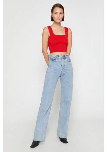 Kadın Kalın Askılı Kare Yaka Crop Atlet fiyatları