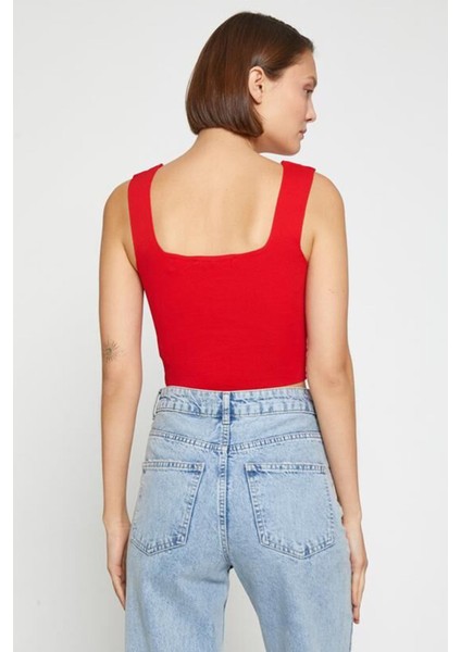 Kadın Kalın Askılı Kare Yaka Crop Atlet fırsatları