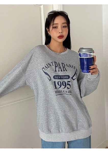 Kadın Saint Paradise Baskılı Oversize Sweatshirt