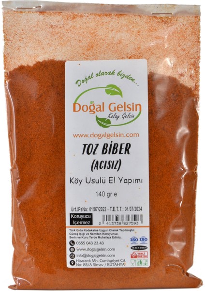 Doğal Gelsin Kolay Gelsin Acısız Toz Biber - 140 gr