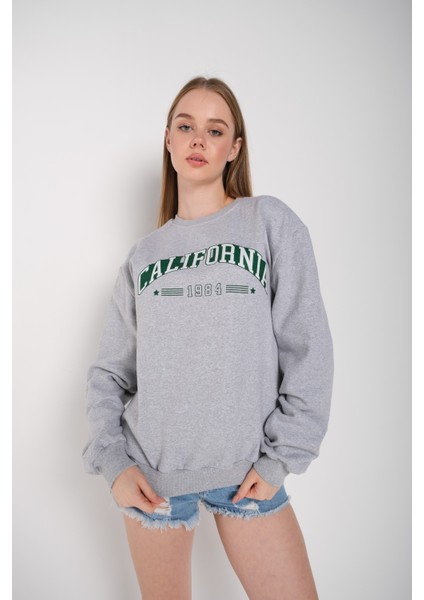 California 1984 Baskılı Oversize Sweatshirt