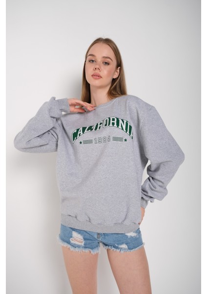 California 1984 Baskılı Oversize Sweatshirt