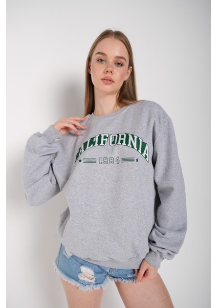 California 1984 Baskılı Oversize Sweatshirt