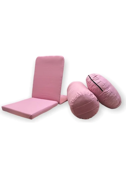 Meditasyon Sandalyesi (Backjack) & Bolster Minderi / Meditasyon Minderi 3'lü Set