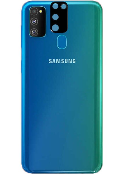 Samsung Galaxy M30S 3D Kamera Lens Koruyucu Temperli Cam Çerçeve
