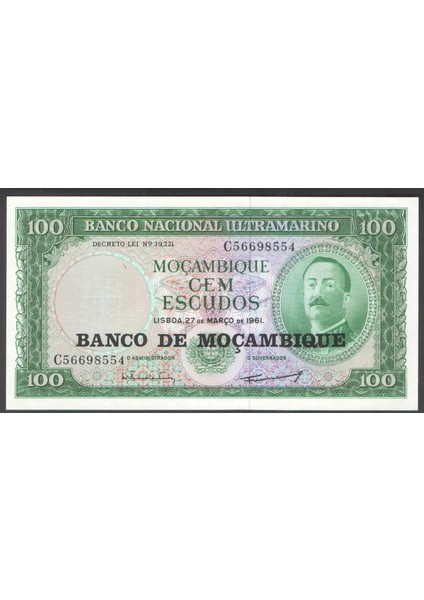 Mozambik 100 Escudos 1976 "çil" , Eski Yabancı Kağıt Para