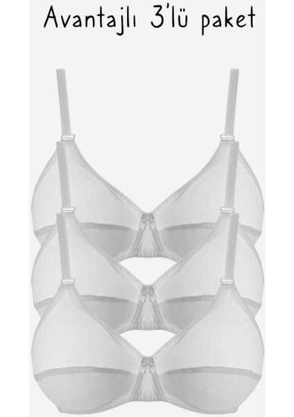 556 Beyaz Sütyen 3lü Paket
