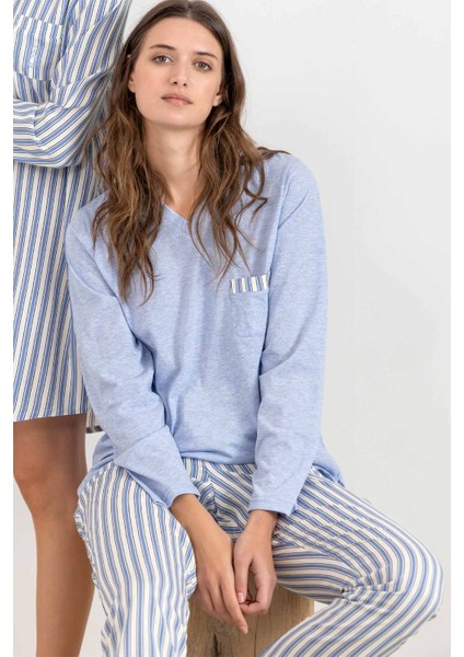 56176 Mavi Pijama Takımı