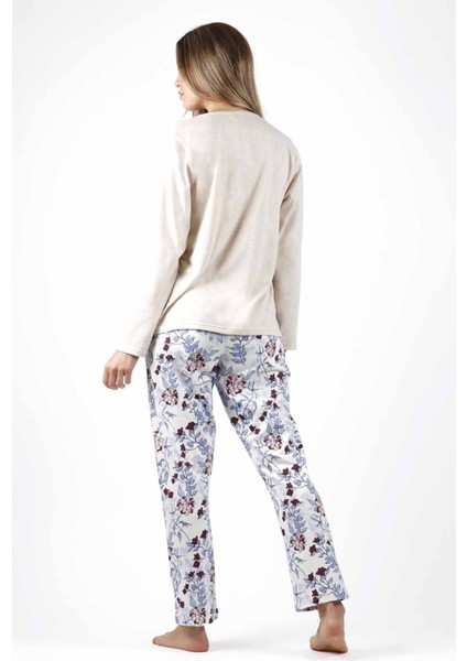 56183 Bej Pijama Takımı