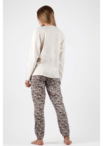 56154 Bej Pijama Takımı