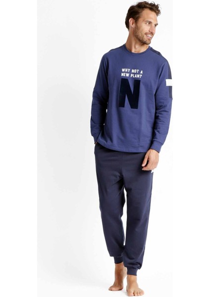 56544 Erkek Mavi Pijama Takımı