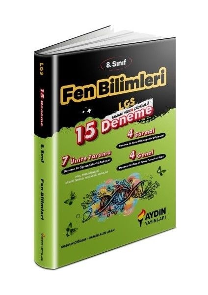 8. Sınıf LGS Fen Bilimleri 15 Deneme Seti