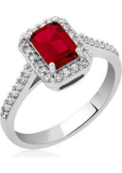 Baget Taşlı Gümüş Yüzük Modern Takı