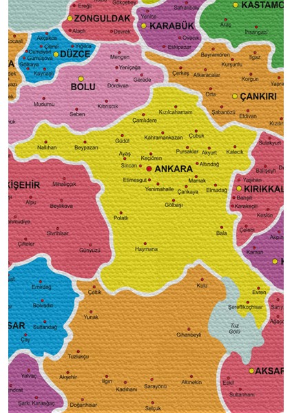 Duvar Örtüsü Detaylı Güncel Türkiye Haritası Kaliteli Kanvas Duvar Halısı