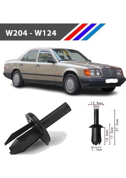 Mercedes W204 - W124 Davlumbaz Klipsi 0009903792 25 Adet