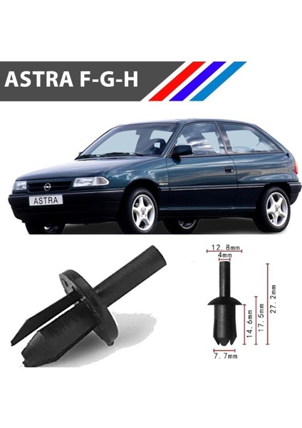 Opel Astra F-G-H Davlumbaz Klipsi 1404926 50 Adet modelleri