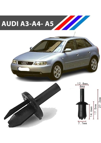 Audi A3 A4 A5 Davlumbaz Klipsi 1719242 50 Adet