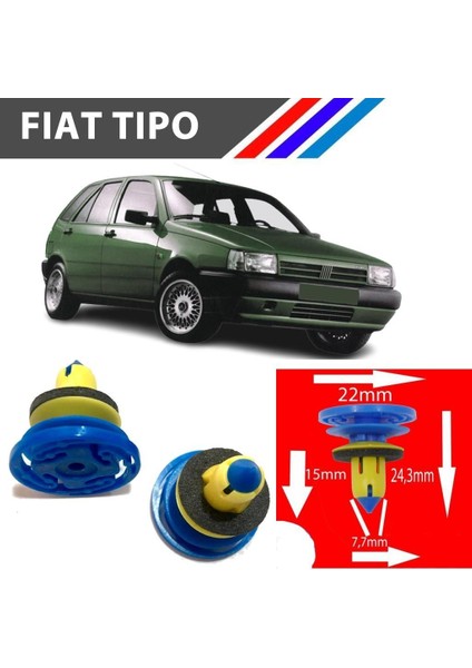 Fiat Tofaş Tipo Kapı Döşeme Klipsi 10 Adetli Paket