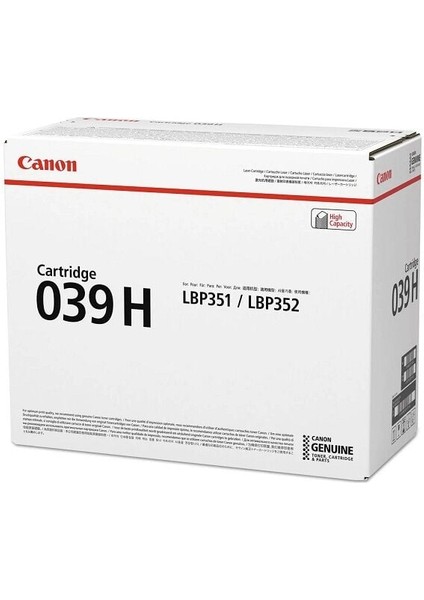 CRG-039H Bk Orijinal Siyah Toner Kartuşu 0288C001AA