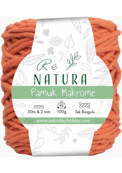 2mm 100G Turuncu Pamuk Makrome Ip