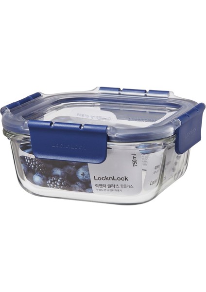 LocknLock Top Class Fırın & Saklama Kabı Kare Kilitli 750 ml Mavi