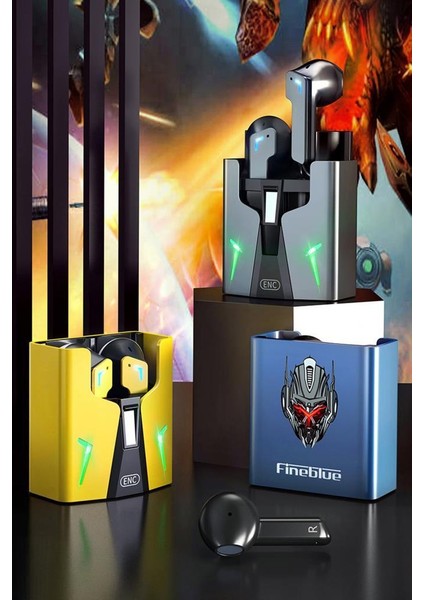 Kingkong Bt5.2 Tws Kulakiçi Çift Modlu Enc Dokunmatik Kontrollü Kablosuz Bluetooth Oyun Kulaklığı Sarı