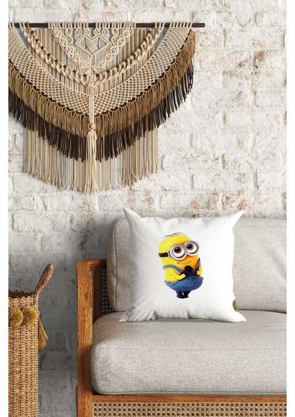 Minyonlar Desenli Çift Yön Dijital Baskılı Içi Dolgulu Dekoratif Yastık Kırlent 36X36 Cm fiyatları