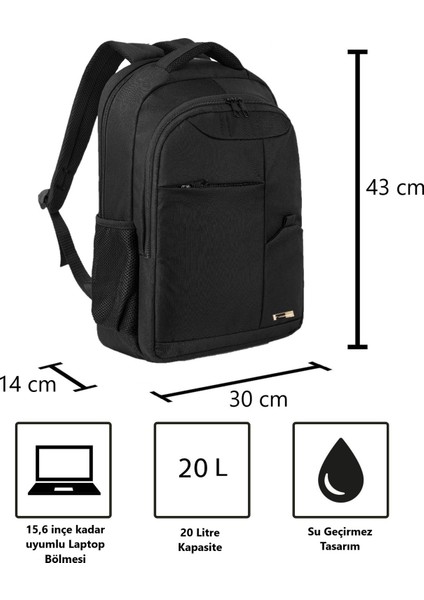 VGM-030 Siyah - 15,6 Inç Dizüstü Bilgisayar Uyumlu Laptop Çantası Sırt Çantası fiyatları