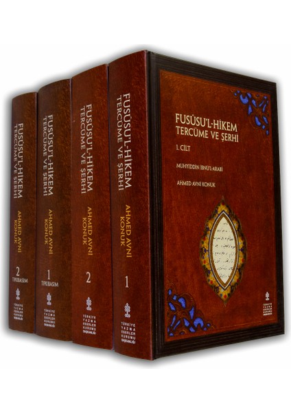 Fusûsu'l-Hikem Tercüme ve Şerhi (Takım 4 Cilt Çeviri Yazı + Tıpkıbasım) Fusûsu'l Hikem - Muhyiddin Ibn Arabi