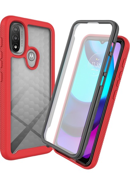Motorola Moto E20 / E30 / E40 Için Bumper Yerleşik Ekran 360 Tam Koruma Kapaklı Kılıf (Yurt Dışından)
