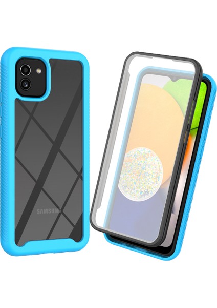 Samsung Galaxy A03 Için Bumper Yerleşik Ekran 360 Tam Koruma Kapaklı Kılıf (Yurt Dışından)