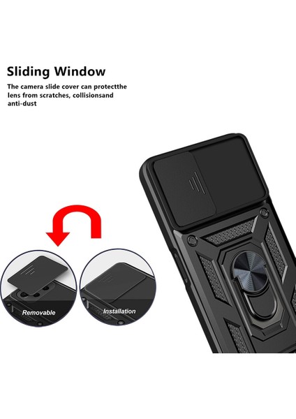 Oppo Realme 8 5g Için Kaydırmalı Kamera Kapaklı ve Halka Tutucu Standlı Sağlam Zırh Koruma Çantası Kılıf (Yurt Dışından) fiyatları