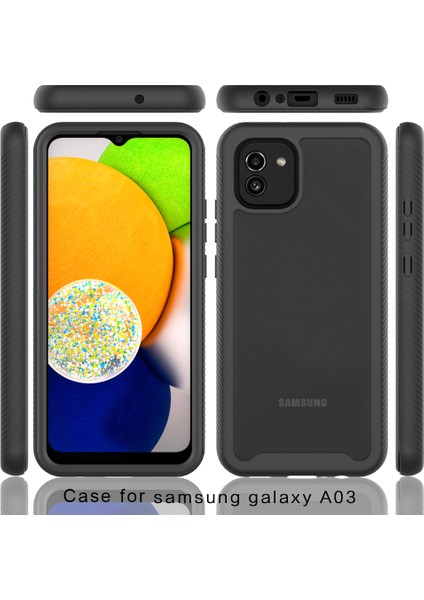 Samsung Galaxy A03 Için Bumper Yerleşik Ekran 360 Tam Koruma Kapaklı Kılıf (Yurt Dışından)