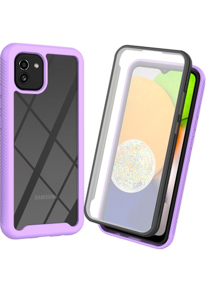 Samsung Galaxy A03 Için Bumper Yerleşik Ekran 360 Tam Koruma Kapaklı Kılıf (Yurt Dışından)