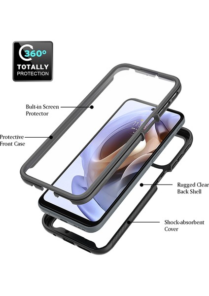 Motorola Moto G71 5g Için Bumper Yerleşik Ekran 360 Tam Koruma Kapaklı Kılıf (Yurt Dışından) fiyatları