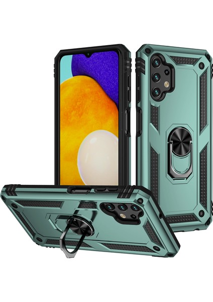 Samsung Galaxy A13 4g Için Çift Katmanlı I Kapaklı Yüzüklü Arkası Standlı Kılıf (Yurt Dışından)