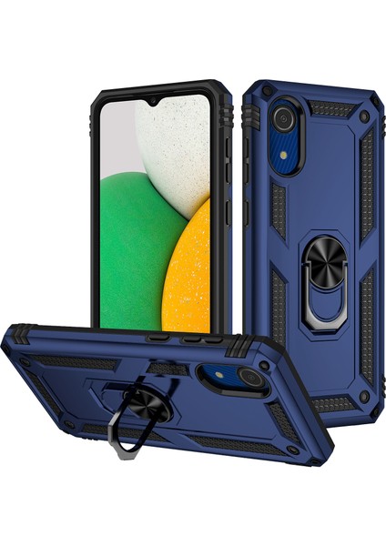 Samsung Galaxy A03 Core Için Çift Katmanlı I Kapaklı Yüzüklü Arkası Standlı Kılıf (Yurt Dışından)