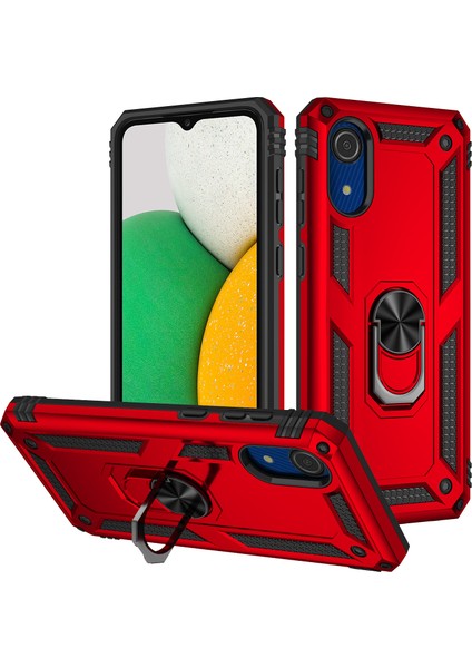 Samsung Galaxy A03 Core Için Çift Katmanlı I Kapaklı Yüzüklü Arkası Standlı Kılıf (Yurt Dışından)