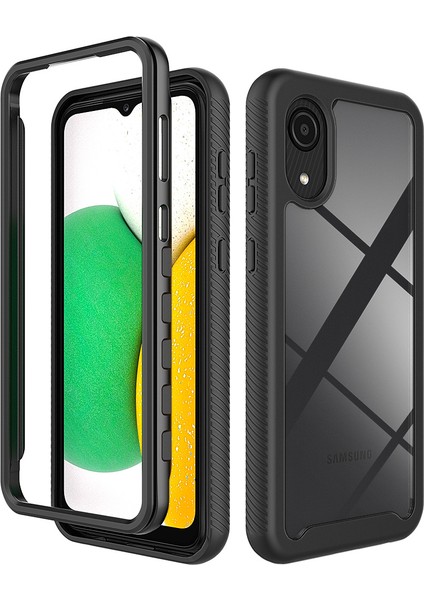 Samsung Galaxy A03 Core Için Çift Katmanlı Şeffaf Bumper Tam Koruma Kapaklı Kılıf (Yurt Dışından)