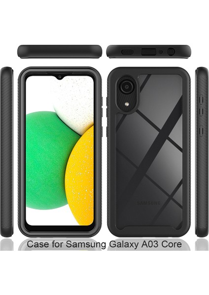 Samsung Galaxy A03 Core Için Çift Katmanlı Şeffaf Bumper Tam Koruma Kapaklı Kılıf (Yurt Dışından) fiyatları