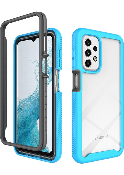 Samsung Galaxy A23 4g Için Çift Katmanlı Şeffaf Bumper Tam Koruma Kapaklı Kılıf (Yurt Dışından)