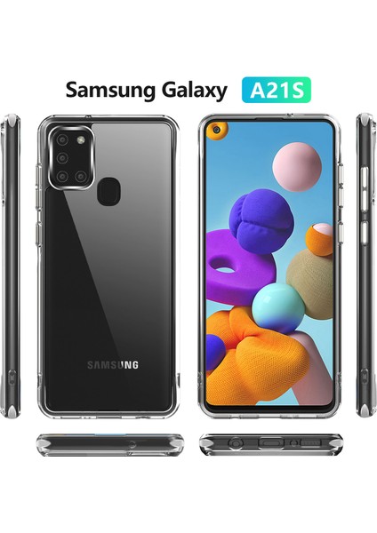 Samsung Galaxy A21S Için Crystal Clear Hard Pc Tpu Tampon Koruyucu Kapağı Clear Kılıf (Yurt Dışından)