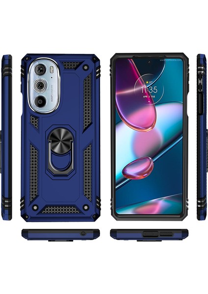Motorola Edge 30 Pro Için Çift Katmanlı I Kapaklı Yüzüklü Arkası Standlı Kılıf (Yurt Dışından) fiyatları