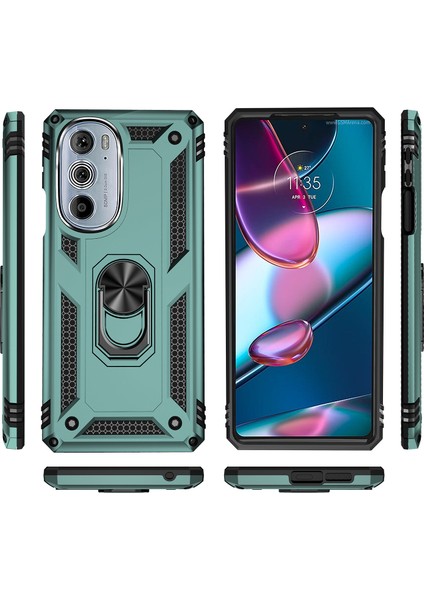 Motorola Edge 30 Pro Için Çift Katmanlı I Kapaklı Yüzüklü Arkası Standlı Kılıf (Yurt Dışından) fiyatları